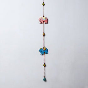  Elephant - Banaras Handpainted Wooden Hanging 