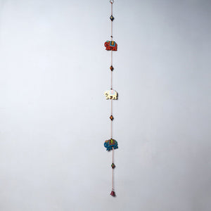  Elephant - Banaras Handpainted Wooden Hanging 
