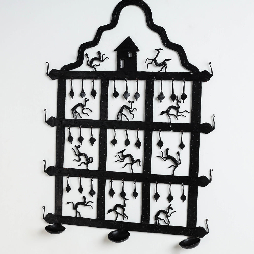 Deer - Bastar Tribal Wrought Iron Diya / Candle Stand Online in India 