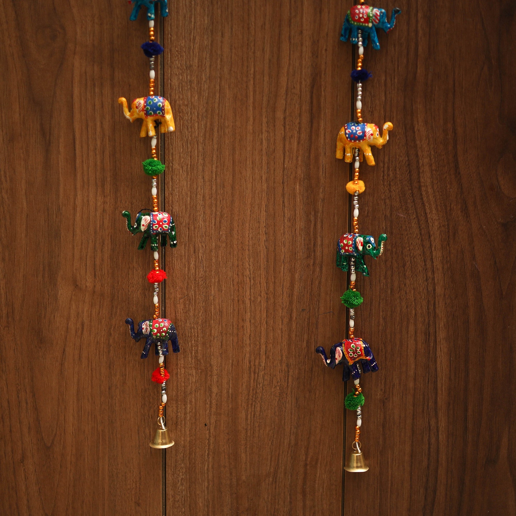 Elephant - decorative bead work handpainted hanging 05