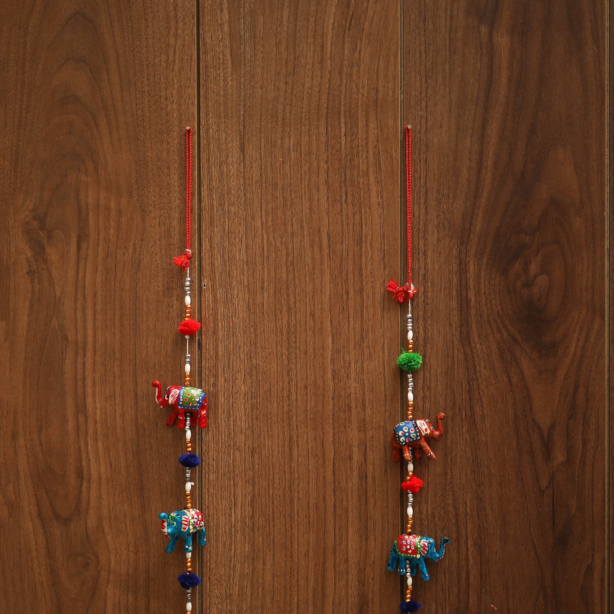 Elephant - decorative bead work handpainted hanging 05