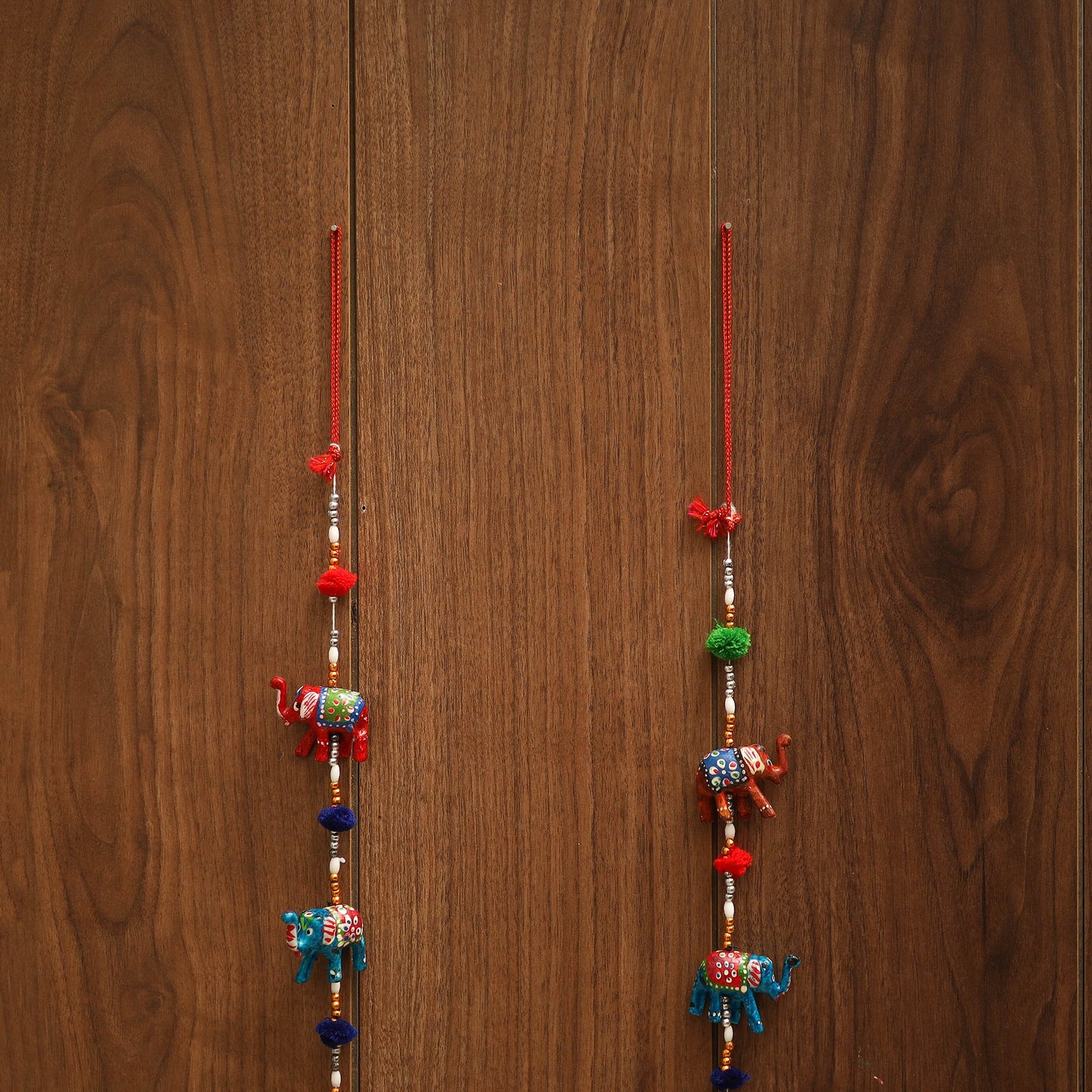 Elephant - decorative bead work handpainted hanging 05