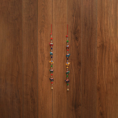 Elephant - decorative bead work handpainted hanging 05