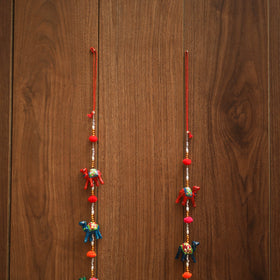 Elephant - decorative bead work handpainted hanging 10