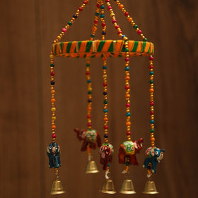 Elephant - decorative bead work handpainted jhumar hanging