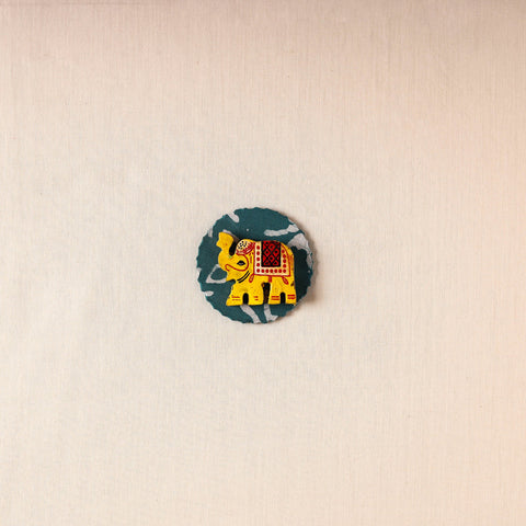  Elephant - Handmade Fabart Wooden Magnet 