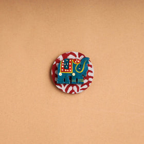  Elephant - Handmade Fabart Wooden Magnet 