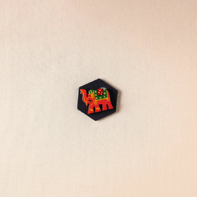  Elephant - Handmade Fabart Wooden Magnet 