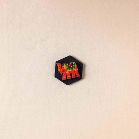  Elephant - Handmade Fabart Wooden Magnet 