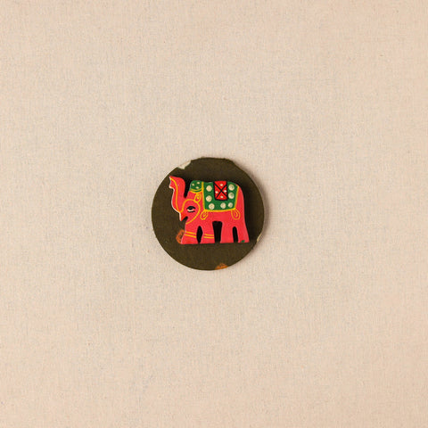  Elephant - Handmade Fabart Wooden Magnet 