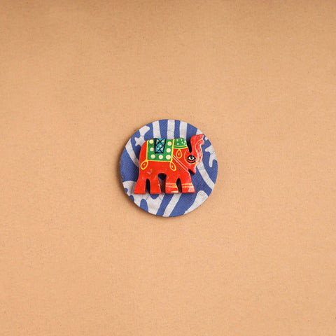  Elephant - Handmade Fabart Wooden Magnet 