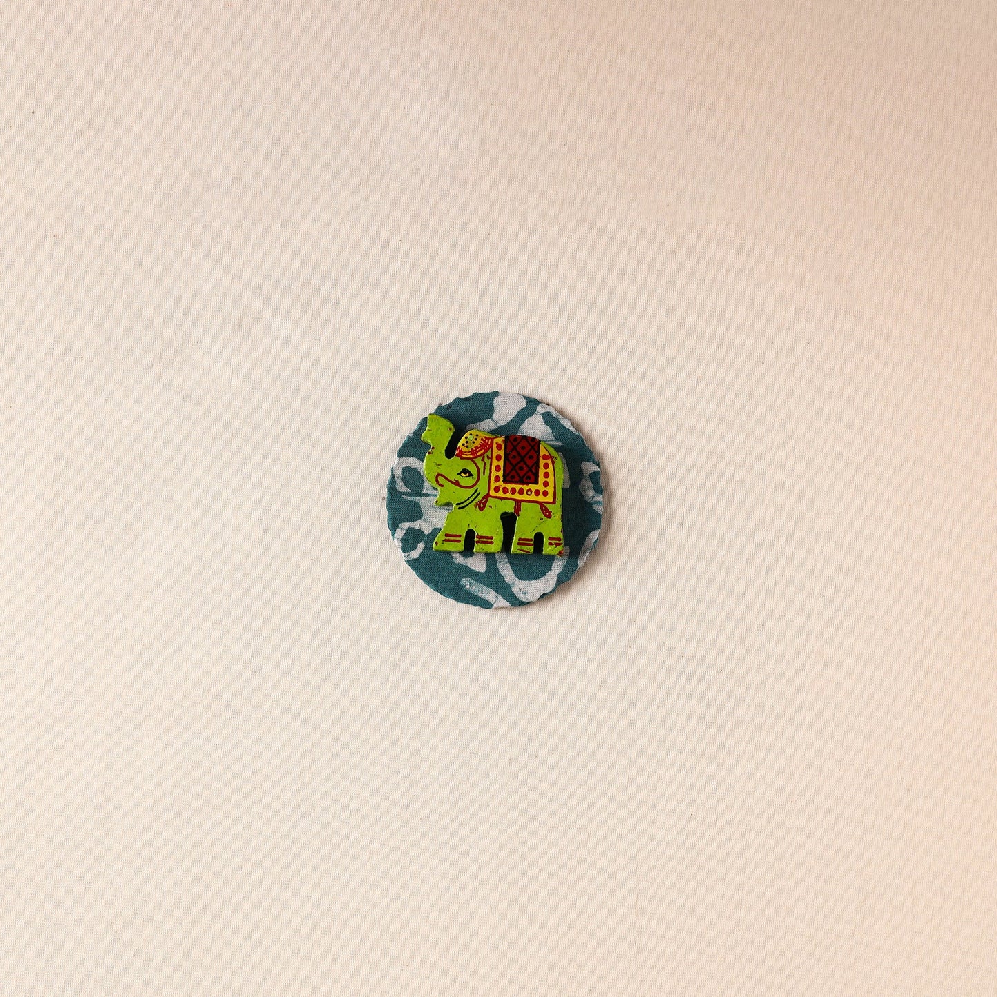  Elephant - Handmade Fabart Wooden Magnet 