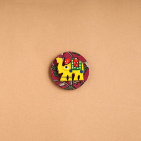  Elephant - Handmade Fabart Wooden Magnet 