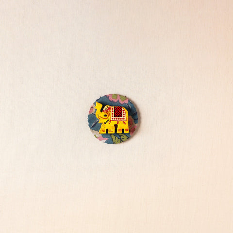  Elephant - Handmade Fabart Wooden Magnet 