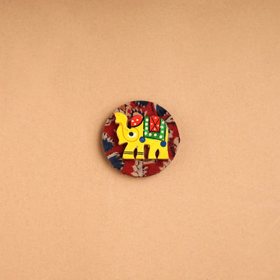  Elephant - Handmade Fabart Wooden Magnet 