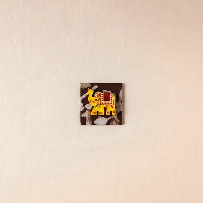  Elephant - Handmade Fabart Wooden Magnet 