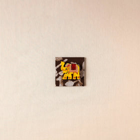  Elephant - Handmade Fabart Wooden Magnet 