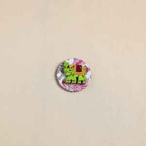  Elephant - Handmade Fabart Wooden Magnet