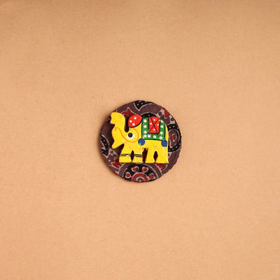  Elephant - Handmade Fabart Wooden Magnet 