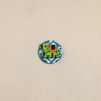  Elephant - Handmade Fabart Wooden Magnet