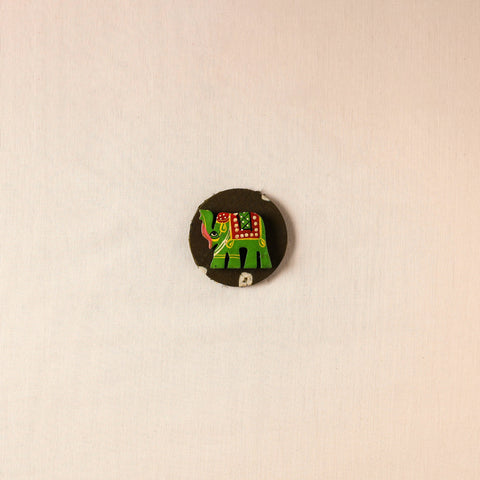  Elephant - Handmade Fabart Wooden Magnet 