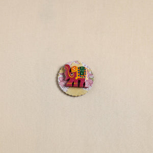  Elephant - Handmade Fabart Wooden Magnet