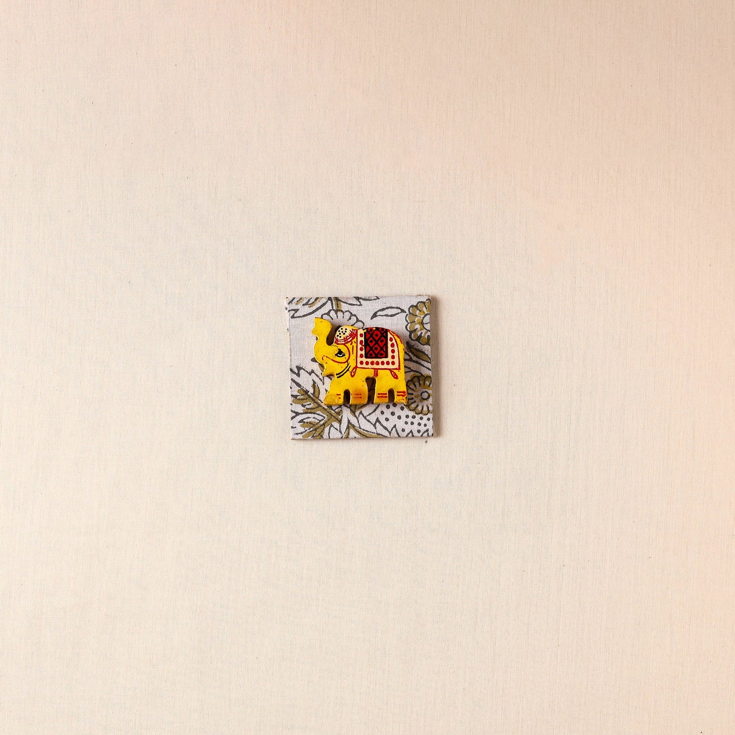  Elephant - Handmade Fabart Wooden Magnet 