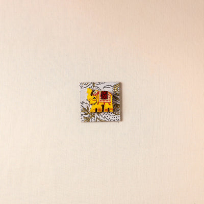  Elephant - Handmade Fabart Wooden Magnet 