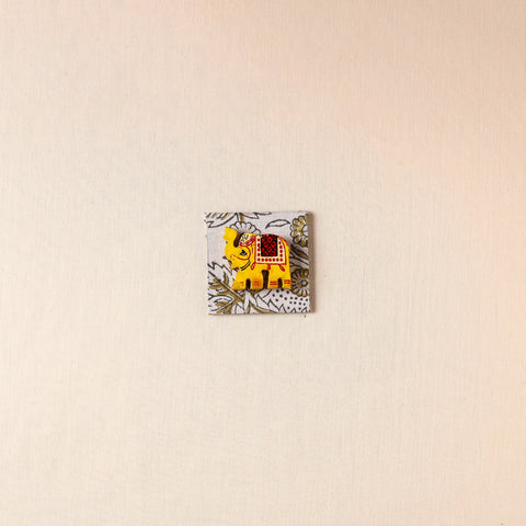  Elephant - Handmade Fabart Wooden Magnet 