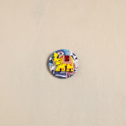  Elephant - Handmade Fabart Wooden Magnet