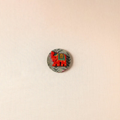 Elephant - Handmade Fabart Wooden Magnet 