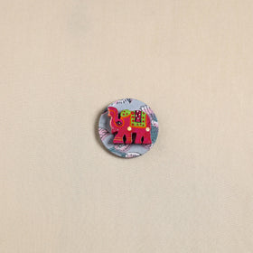  Elephant - Handmade Fabart Wooden Magnet