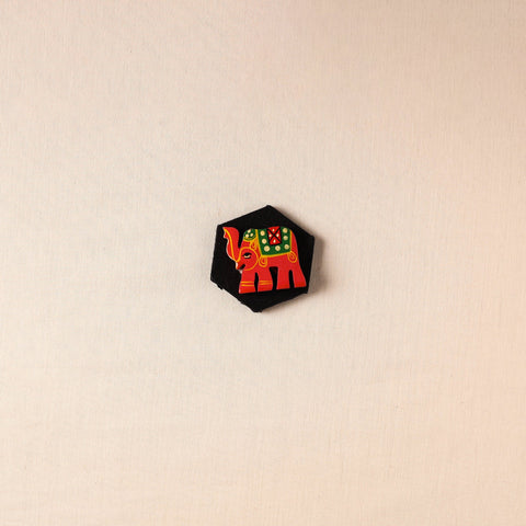  Elephant - Handmade Fabart Wooden Magnet 