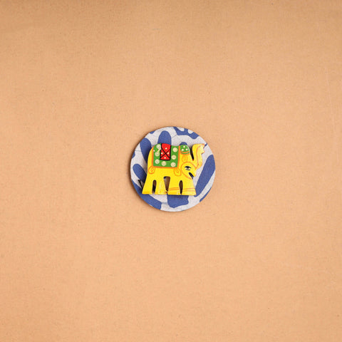  Elephant - Handmade Fabart Wooden Magnet 