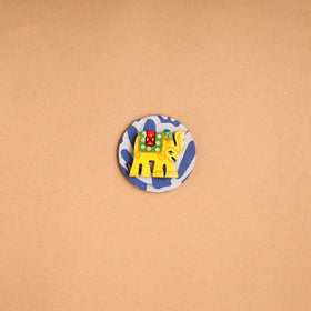  Elephant - Handmade Fabart Wooden Magnet 
