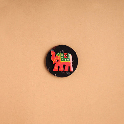  Elephant - Handmade Fabart Wooden Magnet 