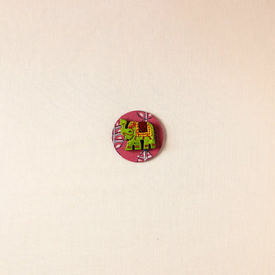  Elephant - Handmade Fabart Wooden Magnet 