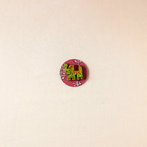  Elephant - Handmade Fabart Wooden Magnet 