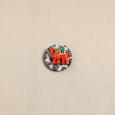  Elephant - Handmade Fabart Wooden Magnet