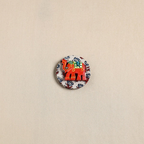  Elephant - Handmade Fabart Wooden Magnet