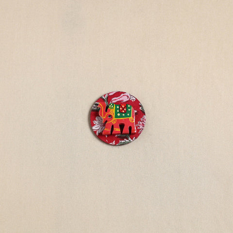  Elephant - Handmade Fabart Wooden Magnet