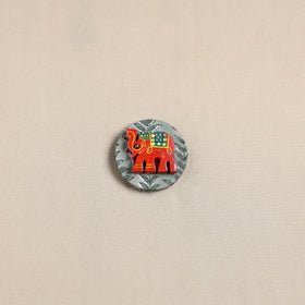  Elephant - Handmade Fabart Wooden Magnet