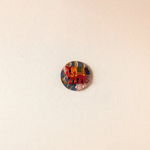  Elephant - Handmade Fabart Wooden Magnet 