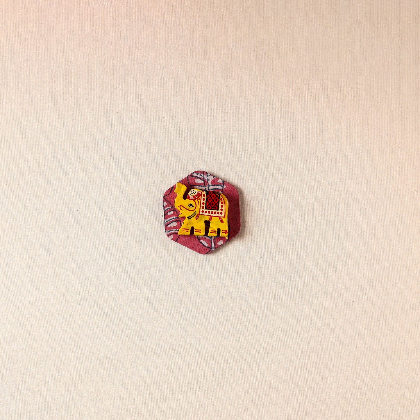  Elephant - Handmade Fabart Wooden Magnet 