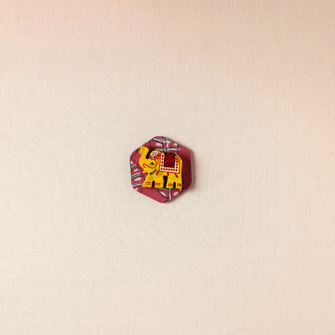  Elephant - Handmade Fabart Wooden Magnet 