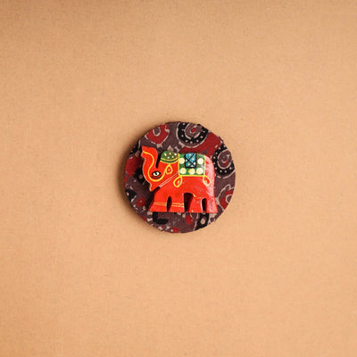  Elephant - Handmade Fabart Wooden Magnet 