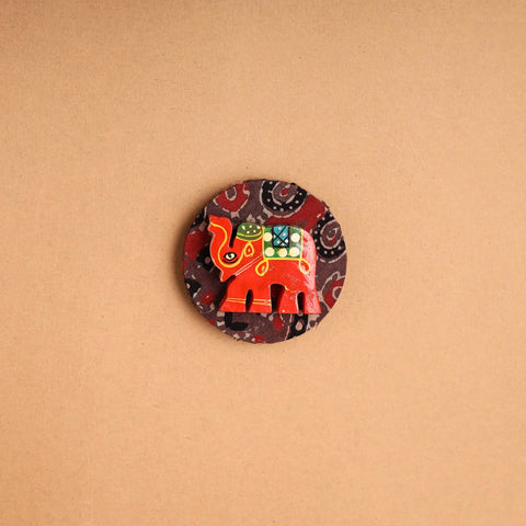 Elephant - Handmade Fabart Wooden Magnet 