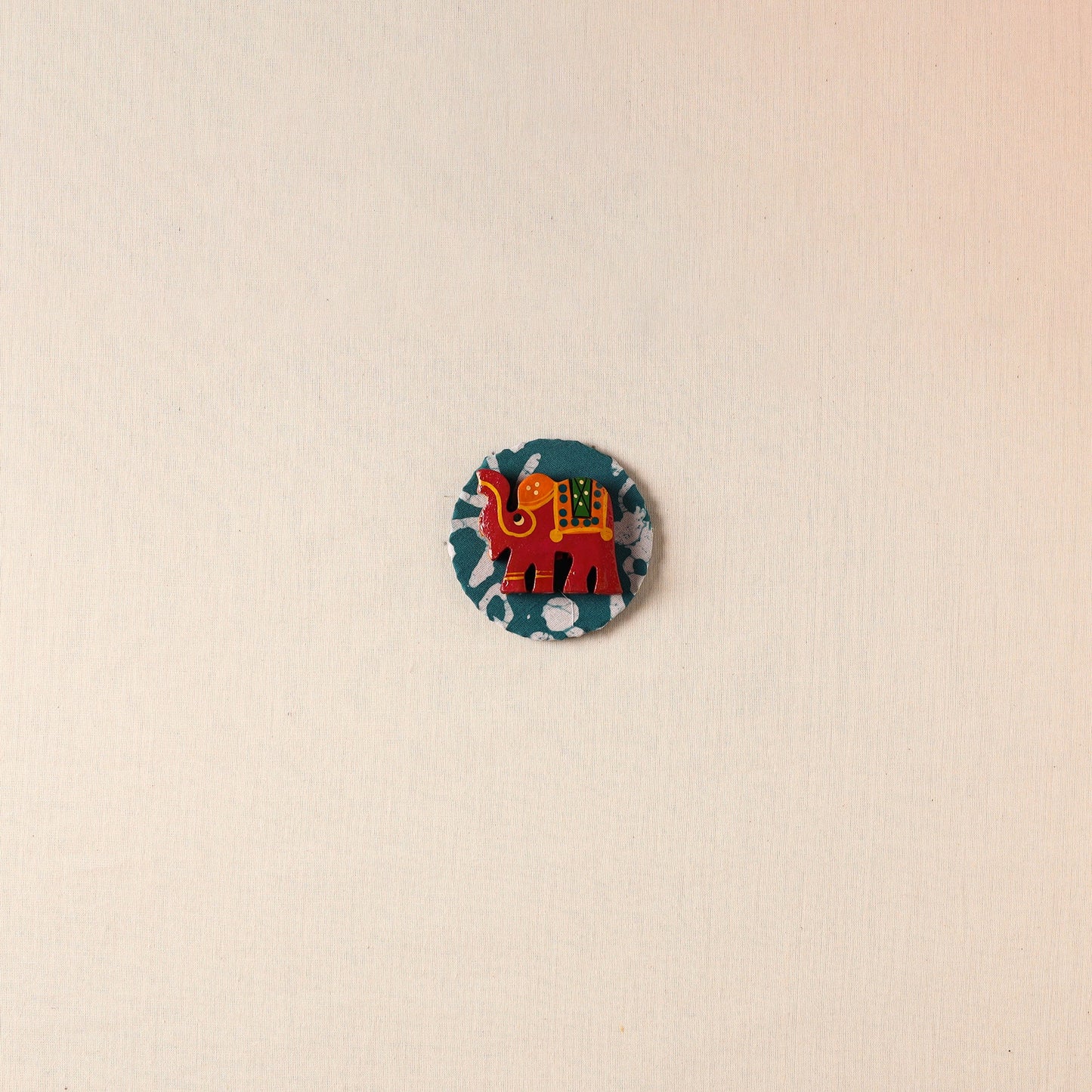  Elephant - Handmade Fabart Wooden Magnet 