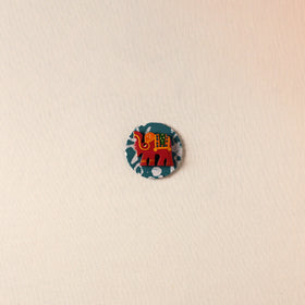  Elephant - Handmade Fabart Wooden Magnet 