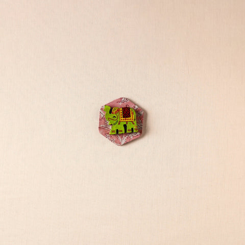  Elephant - Handmade Fabart Wooden Magnet 